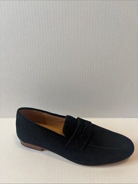 NIB Quince Women Italian Suede Penny Loafer Black Shoes 7